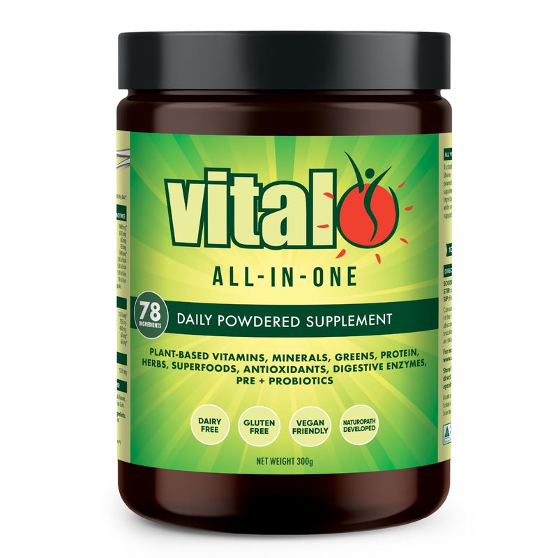 Vital All-in-One Daily Powdered Supplement - Natural Greens Superfood Powder for Energy & Health, Super Greens Powder Drink Mix with Probiotic & Antioxidant Support - 10.58 oz (300 g) | Natural Greens Superfood Powder for Energy & Health, Super Greens ...
