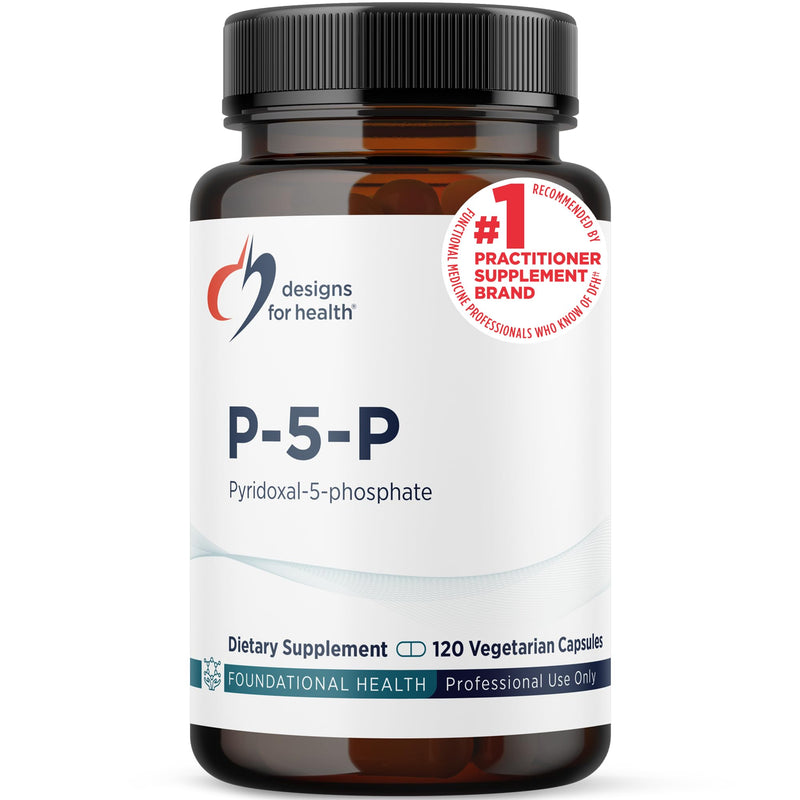 Designs for Health P-5-P - 50mg Vitamin B6 (P5P Pyridoxal-5-Phosphate) Supplement - Non-GMO, Vegan B-6 (120 Capsules) 120 Count (Pack of 1) Standard Packaging