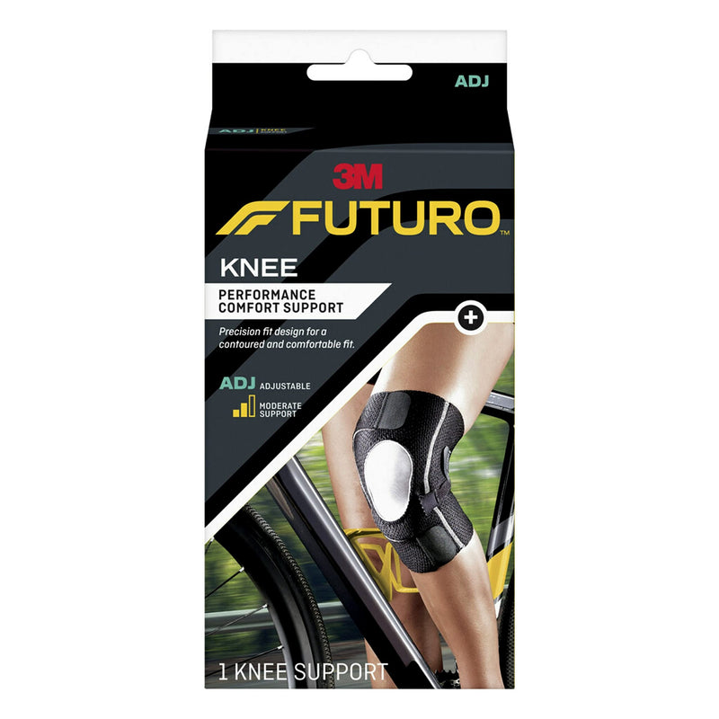 FUTURO Performance Compression Knee Support, Ideal for Everyday Activities, One Size - Black Adjustable