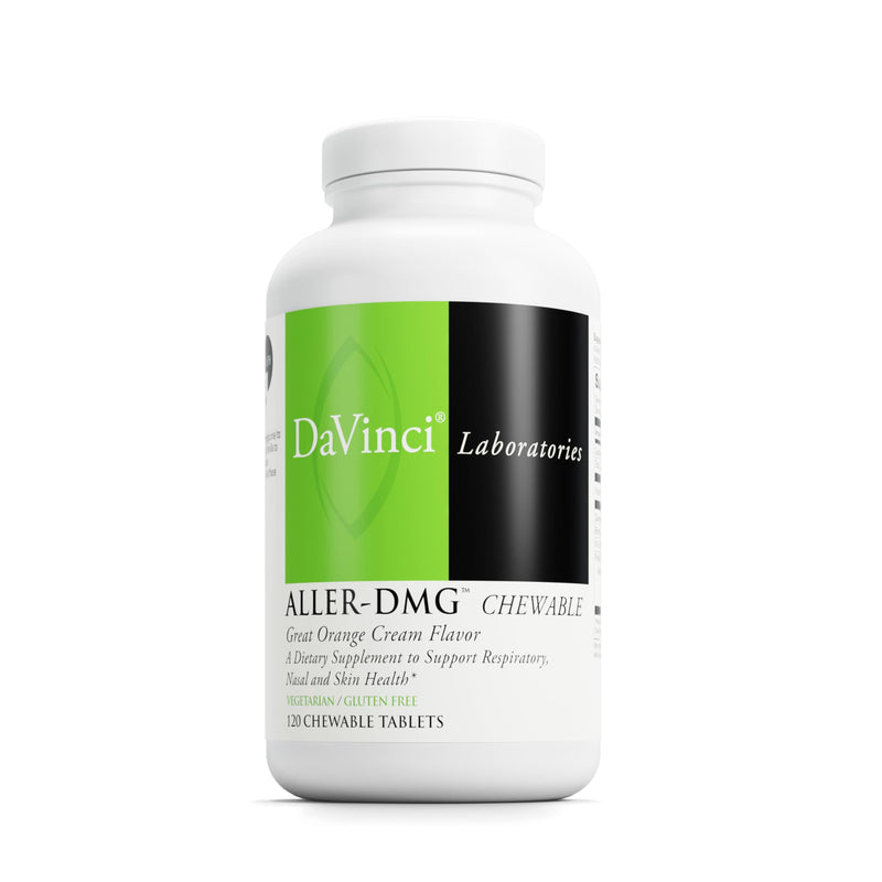 DAVINCI Labs Aller-DMG Chewable - Immune Health Support, Histamine Aid & Respiratory Support* - Orange Cream Flavor - 120 Chewable Vegetarian Tablets (60 Servings)