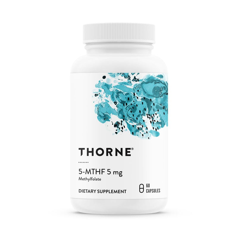 THORNE 5-MTHF 5 mg, Active Methylfolate Vitamin B9 Supplement, 60 Capsules | Supports Methylation, Healthy Homocysteine Levels, Heart & Brain Health, Fetal Development, Mood & Nervous System Health* 60 Count (Pack of 1)