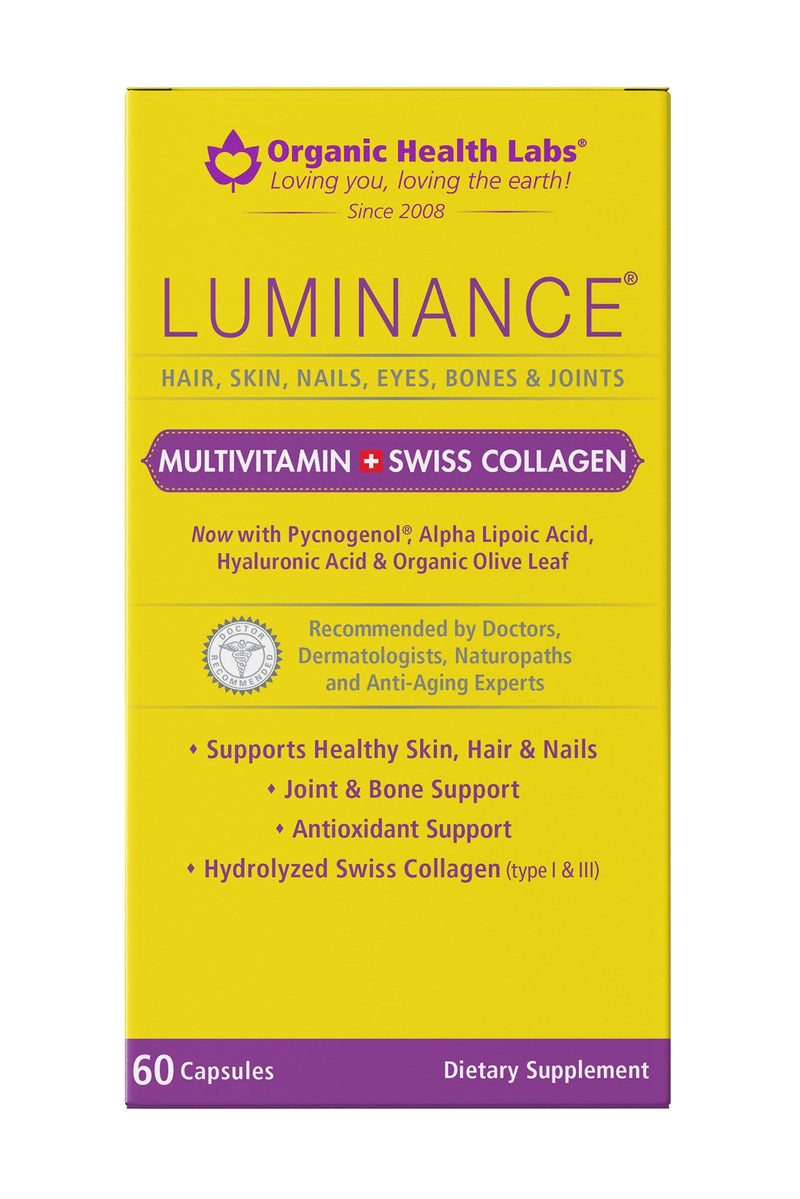 Luminance Multivitamin Collagen, Hair, Skin, Nails Vitamins, Eye, Bone, and Joint Health, 60 Veggie Capsules
