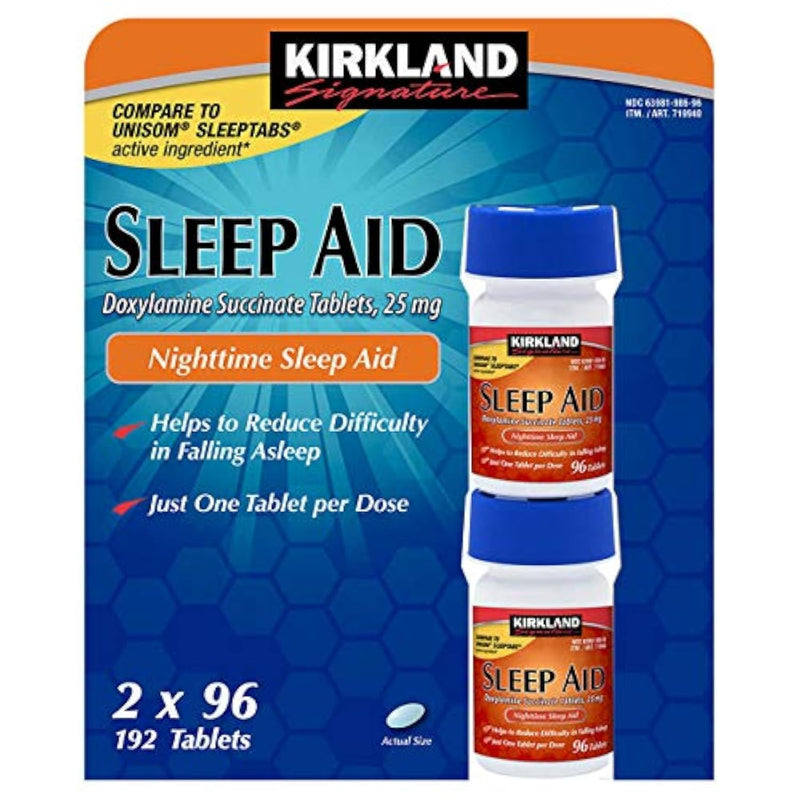 Kirkland Signature Nighttime Sleep Aid (Doxylamine Succinate 25 Mg), 96 Tablets (Pack of 4) - BeesActive Australia