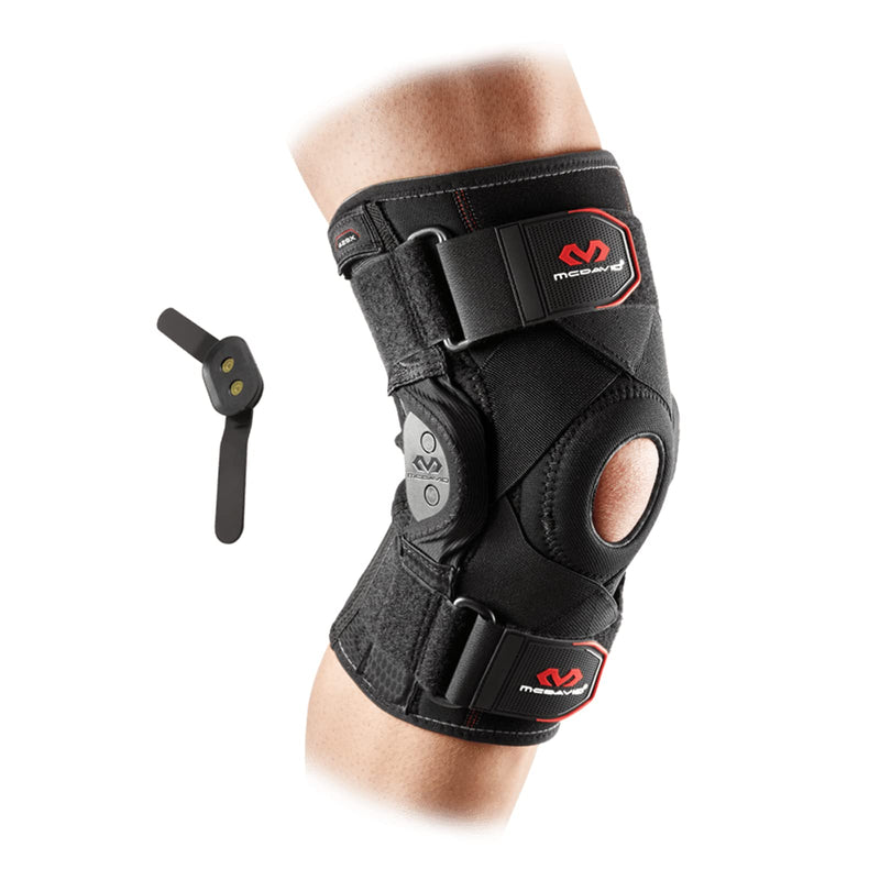 McDavid Hinged Knee Brace for Men and Women, Knee Brace with Side Stabilizers, Knee Compression Sleeves and Stability Straps for ACL, LCL, Arthritis, Tendonitis, MCL, Patella, Left and Right Medium