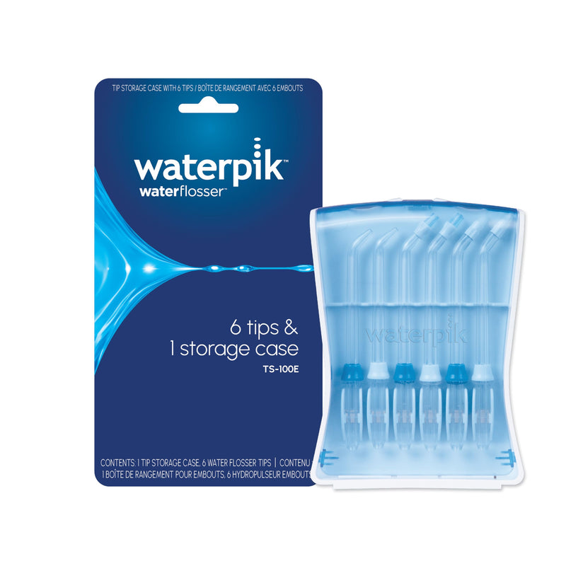 Waterpik Water Flosser 6 Count Replacement Tips With Case, Convenient, Hygienic and Sturdy for Easy Storage and Travel, Includes Precision, Orthodontic, Plaque Seeker Refill Heads Nozzles - BeesActive Australia