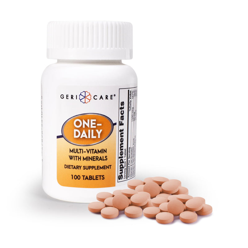One-Daily Multivitamins with Minerals for Men & Women (100 Tablets) by GeriCare| High-Potency Multi-Vitamin & Multimineral Dietary Supplement for Immunity, Energy| Complete Daily Nutritional Support 100 Count (Pack of 1)