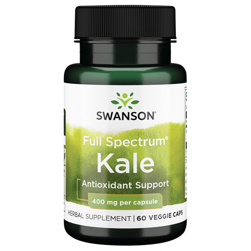 Swanson Full Spectrum Kale 400 mg, 60 Veg Capsules | A True Nutritional Powerhouse Now in Supplement Form, Part of the Brassica Family, Vegan and Vegetarian