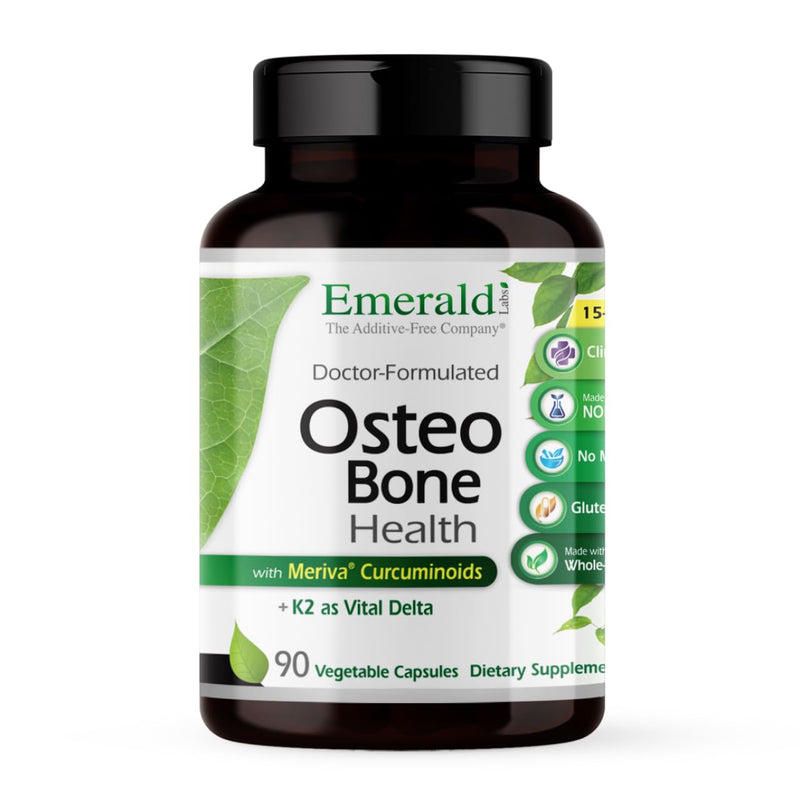 EMERALD LABS Osteo Bone Health - Immune Support & Bone & Joint Supplement with Vitamin D3, K2, Calcium, Magnesium, OptiMSM, Meriva Phytosome & More - 90 Vegetable Capsules 90 Count (Pack of 1)