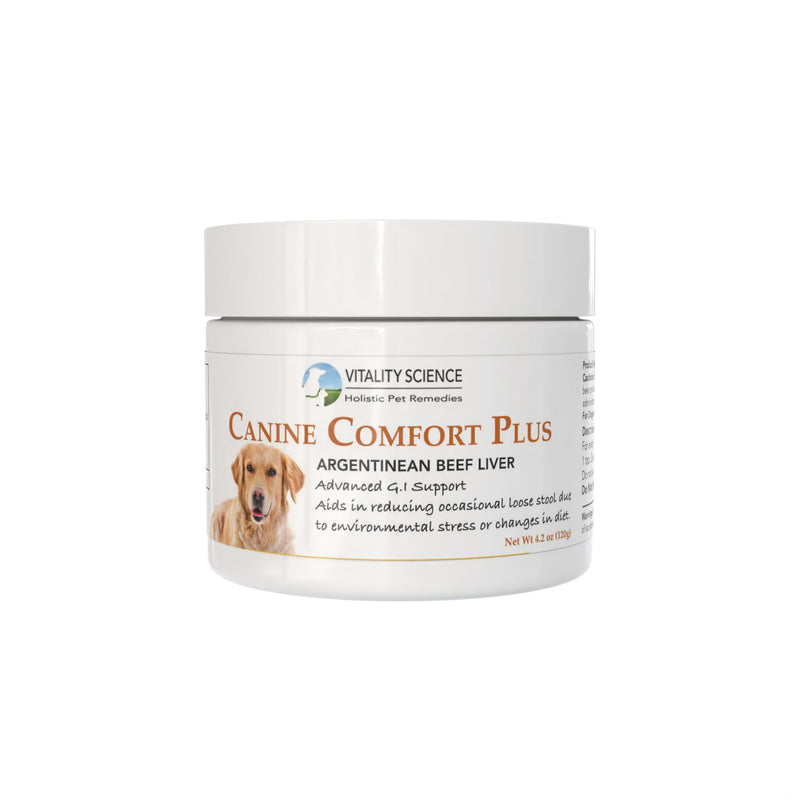 Vitality Science Canine Comfort Plus for Dogs | Advanced Digestive Support | for Chronic Vomiting & Diarrhea | Restores Microbiological Balance | Reduces Acidity | 100% Natural & Safe (Beef, Small) Beef