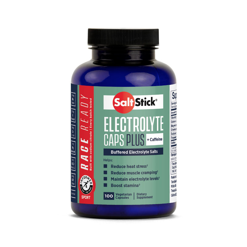 SaltStick Electrolytes with Caffeine - Salt Pills and Electrolytes for Running, Hydration, Leg Cramps Relief, Sports Recovery, Hiking Essentials - Salt, Magnesium, Potassium, Vitamin D3 - 100 Count - BeesActive Australia