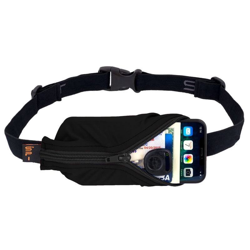SPIbelt Running Belt for Women Men, Phone Holder for Running, Running Fanny Pack, Holder for Phone, Running Waist Pack, Adjustable Waist, [Fits All Phones]. Black with Black Zipper - BeesActive Australia