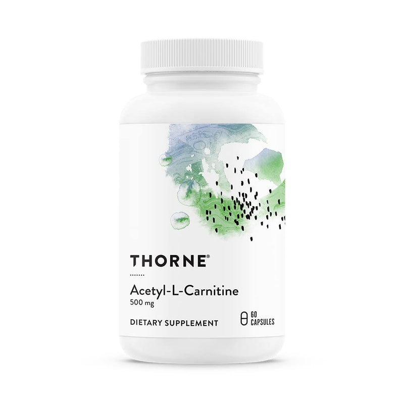 Thorne Acetyl-L-Carnitine - 500 mg - Supports Brain Function and Healthy Nerve Sensations in The Hands and Feet - Gluten-Free, Soy-Free, Dairy-Free - 60 Capsules Standard Packaging - BeesActive Australia