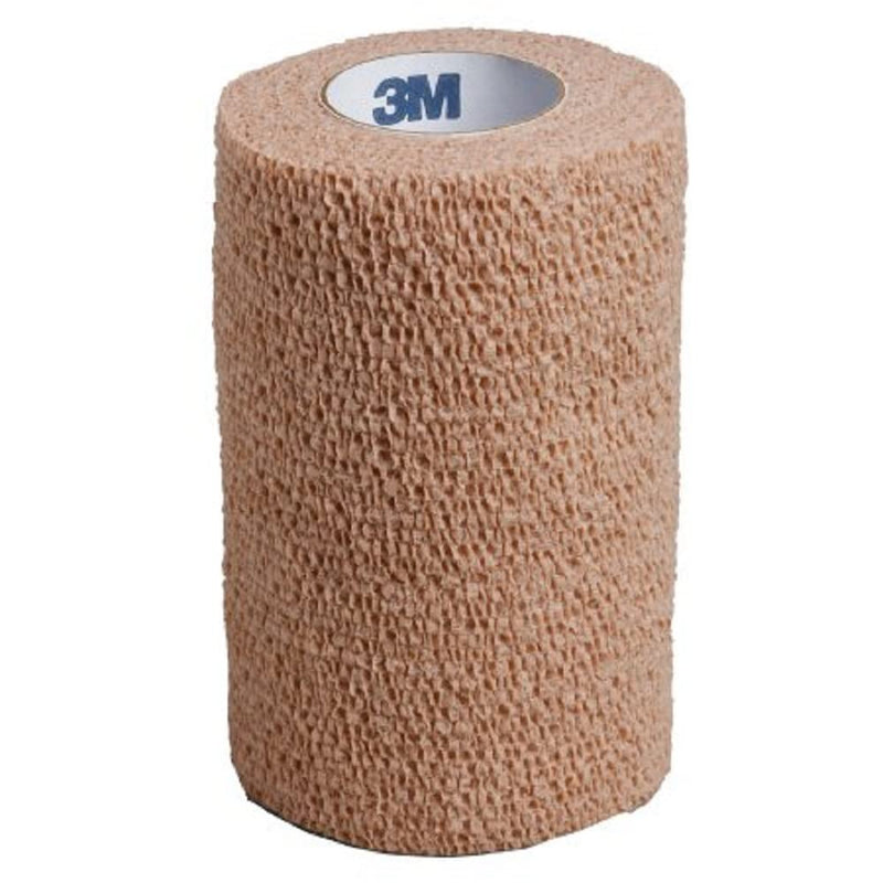 3M Coban Self Adherent Wrap - Tan, 4 Inches X 5 Yards, Elastic (1 Pack) 4 Inch X 5 Yard 1.0