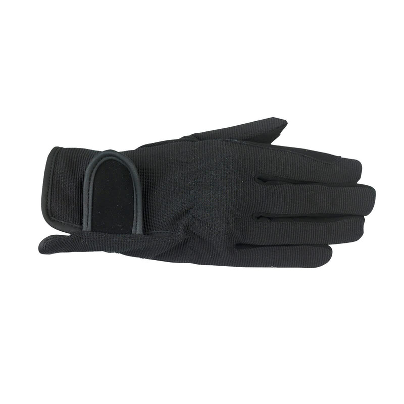 HORZE Unisex Multi-Stretch Adjustable Horse Riding Equestrian Gloves with Suede Grip | Adult and Child Sizes Black Small - BeesActive Australia