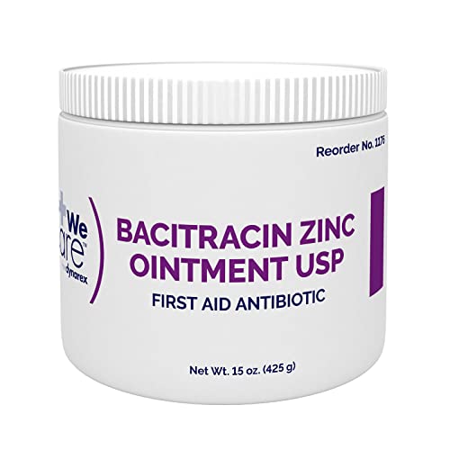 Dynarex Bacitracin Zinc Ointment USP - Wound Healing Treatment for Minor Cuts, Itchy Diaper Rashes and First Degree Burns - 1 Jar - 15 oz. / 425 Grams (Packaging May Vary) 15 Ounce (Pack of 1)
