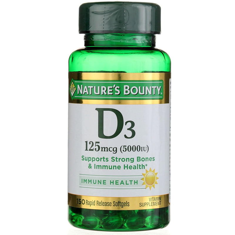 Nature's Bounty, D 5000 Iu Softgels, 100 ct 100 Count (Pack of 1)