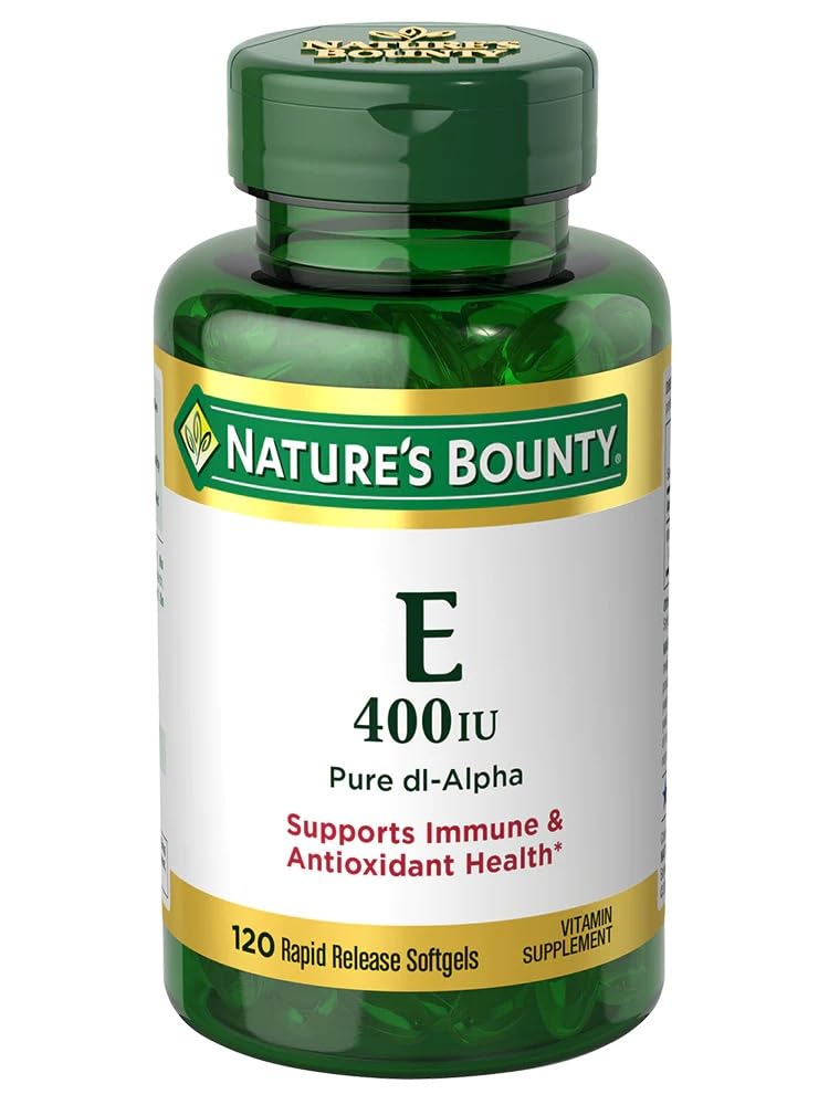 Nature's Bounty E-400 IU Pure dI-Alpha Softgels, 120 Count 1 Count (Pack of 120)