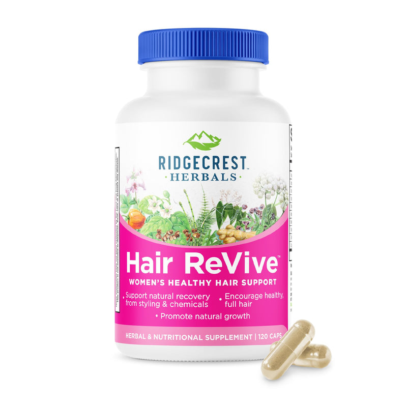 RidgeCrest Herbals Hair Revive Hair Growth Vitamins with Biotin 120 Ct | 30 Servings, Vitamin C, Biotin 6000mcg, Zinc, Copper, Natural Hair, Skin and Nail Health Formula for Women