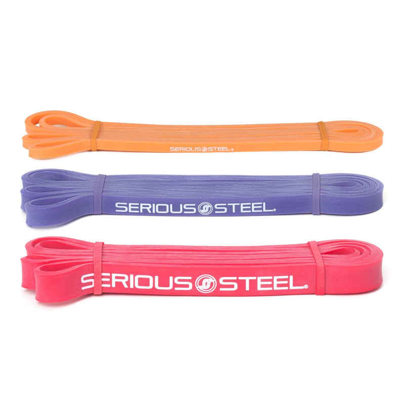 Serious Steel 41" Assisted Pull-up Band, Heavy Duty Resistance Band Sets, Stretching, Powerlifting, Resistance Training and Pull Up Assistance Bands 3-Band Set (#0 #1 #2) - BeesActive Australia