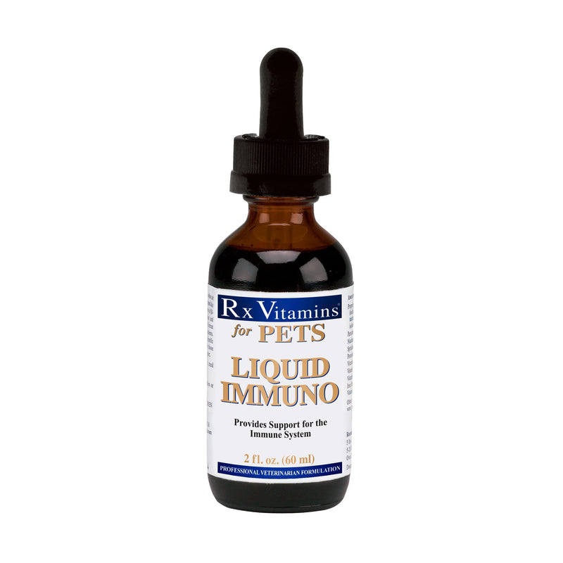 Rx Vitamins Liquid Immuno Dog & Cat Immune Support - Reishi Mushroom Plus L-Lysine for Cats - Dog Immunity Booster Supplement - Bacon Flavor - 2 oz. - PawsPlanet Australia