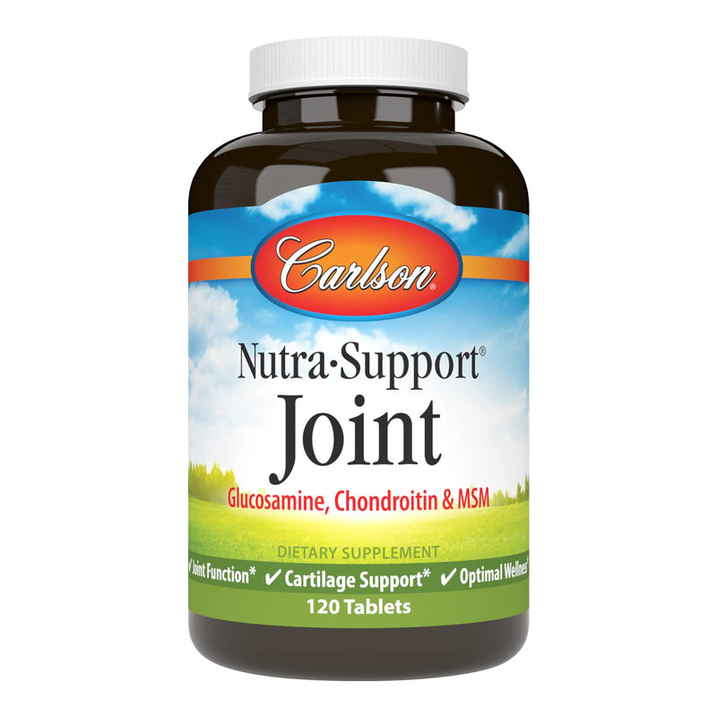 Carlson Nutra-Support Joint, Glucosamine, Chondroitin, 120 Tablets | MSM; Joint Function; Cartilage Support Optimal Wellness