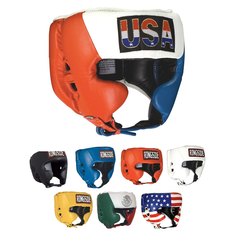 Ringside Competition-Like Boxing Headgear with Cheeks Red-White-Blue X-Large - BeesActive Australia