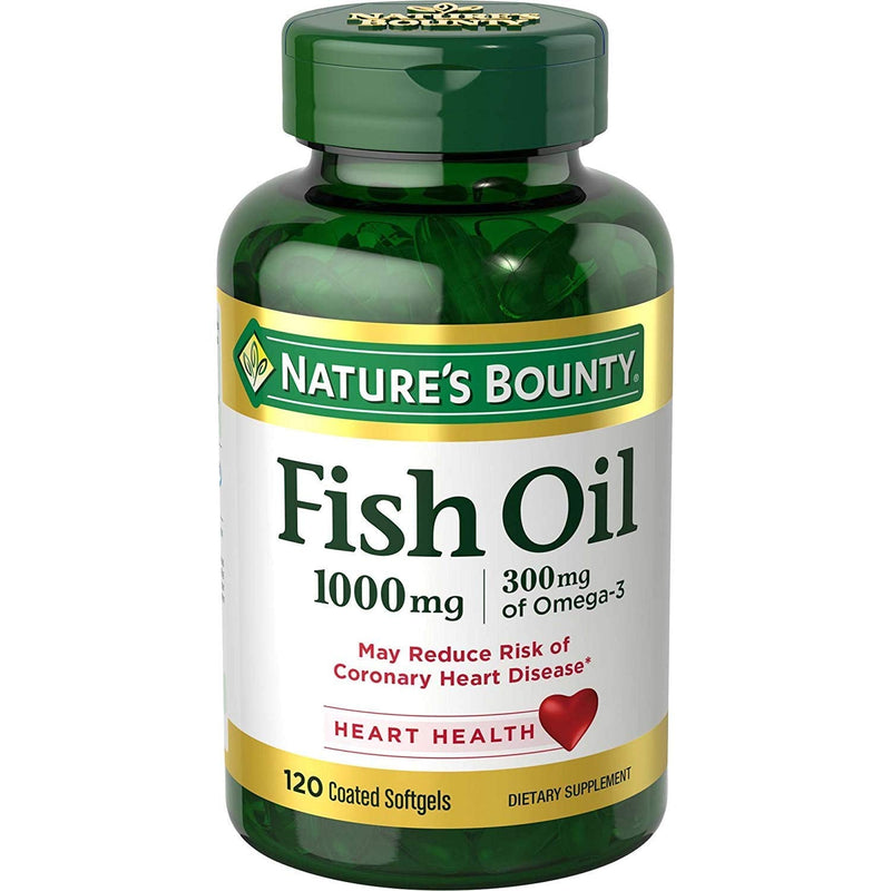 Nature's Bounty Fish Oil 1000 mg, Odorless, 120 Coated Softgels (Pack of 3) Unrivaled 120 Count (Pack of 3)