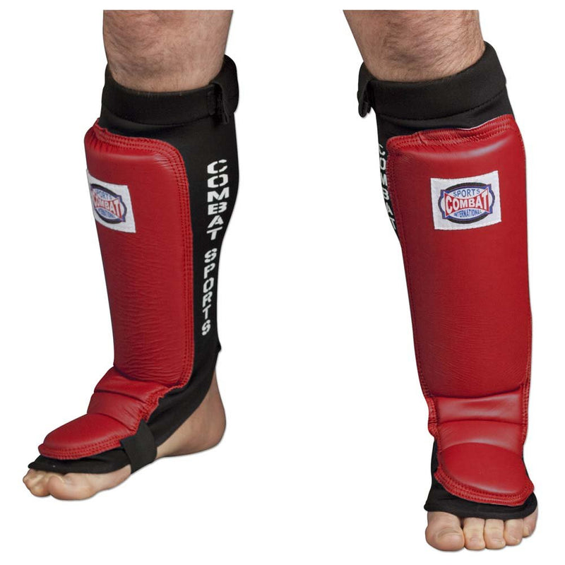 Combat Sports MMA Training Shin Guards Red Large - BeesActive Australia
