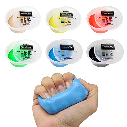 CanDo 10-2606 Theraputty Plus Hand Exercise Putty Set, 2oz, 6pcs 2 oz Multi 6 PC Set