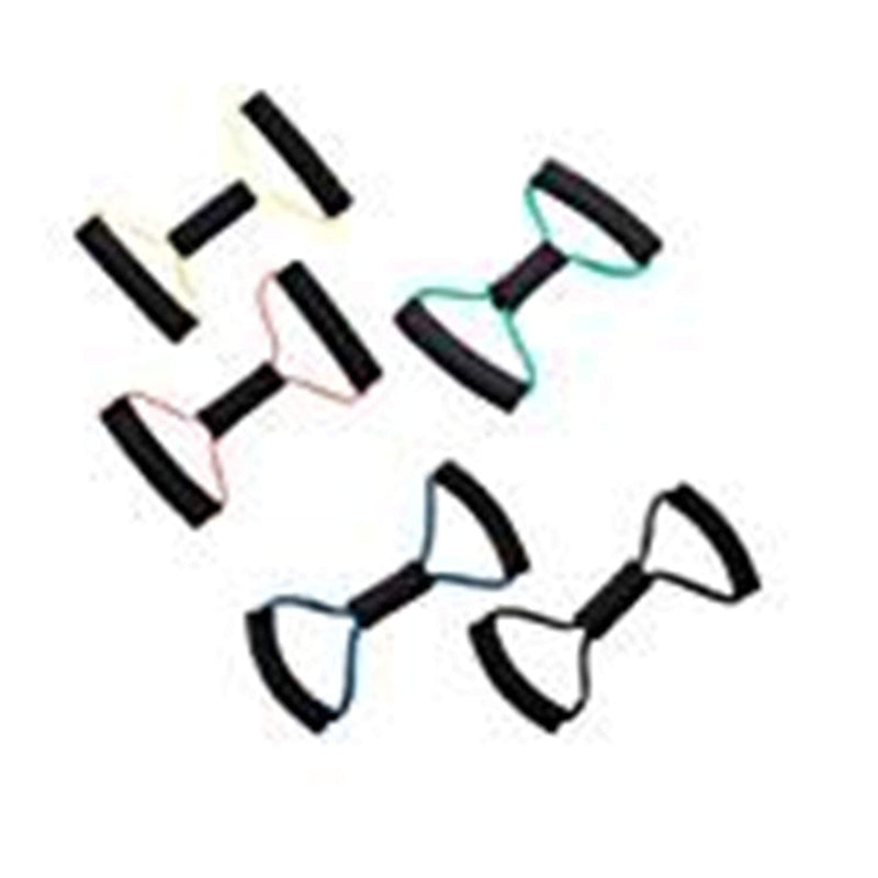 CanDo 5 Piece Bowtie Exercise Tubing Set, Yellow Through Black, 14 Inch