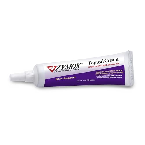 Zymox Topical Cream with 0.5% Hydrocortisone for Dogs and Cats, 1oz Net wt 1 Ounce