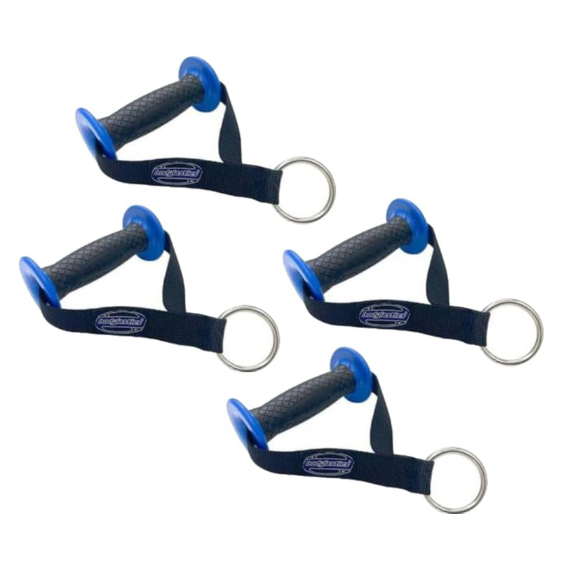 Bodylastics Resistance Band Handles, Ergonomic Gym Handles with Upgraded TPR Waffle Exercise Grips, Strong Handles for Resistance Bands with Nylon Webbing and Welded O-Rings