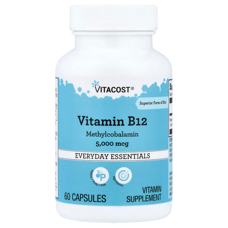 Vitacost Vitamin B12, 5,000 mcg, 60 Capsules