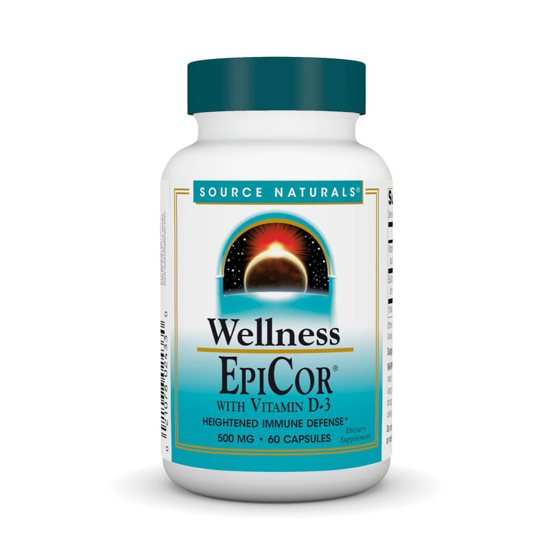 Source Naturals, Wellness, EpiCor with Vitamin D-3-60 Capsules | Supports Heightened Immune Defense 60 Count (Pack of 1)