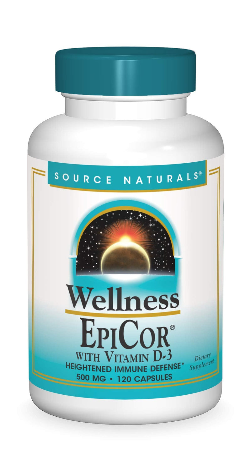 Source Naturals, Wellness, EpiCor with Vitamin D-3-120 Capsules | Supports Heightened Immune Defense