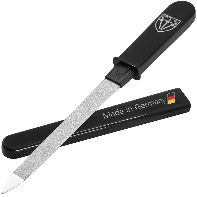 3 Swords Germany - brand quality double sided (fine & coarse) SAPPHIRE METAL POCKET NAIL FILE (1 piece) manicure pedicure grooming for professional finger & toe nail care by 3 Swords, Made in Solingen Germany (82501) - BeesActive Australia