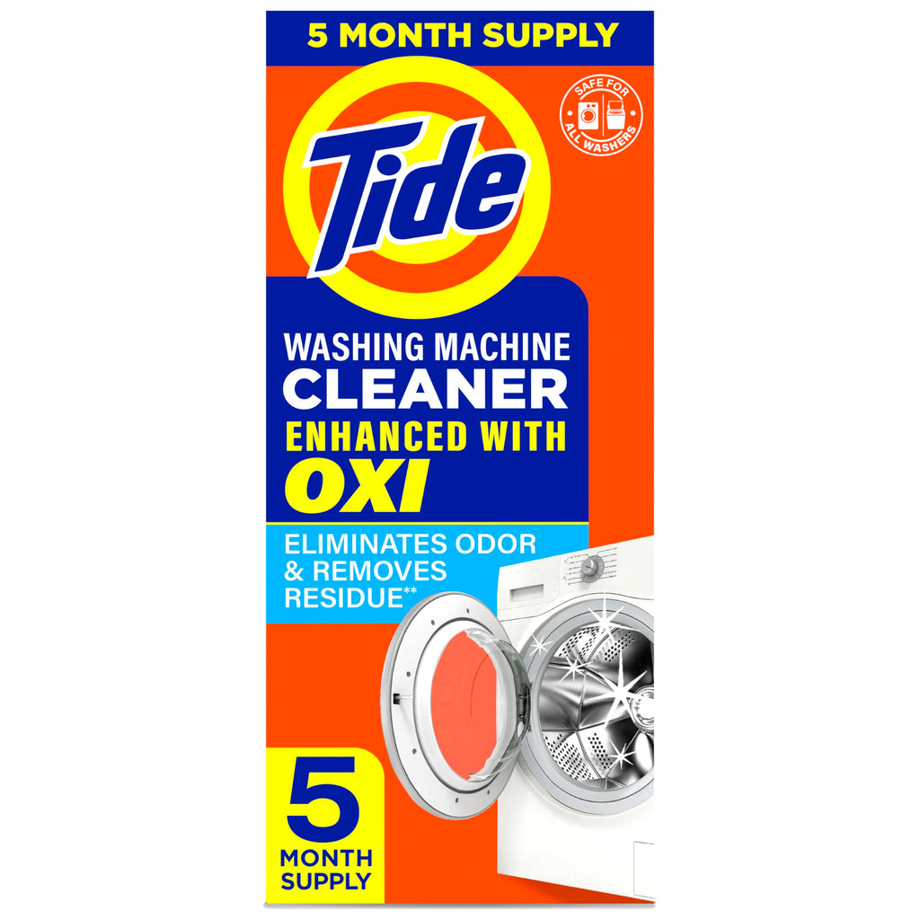 Washing Machine Cleaner by Tide, Washer Machine Cleaner with Oxi for Front and Top Loader Washer Machines, Deep Cleaning Residue & Odor Eliminator, 5 Month Supply (Packaging May Vary) 13.2 Ounce (Pack of 1) Fresh