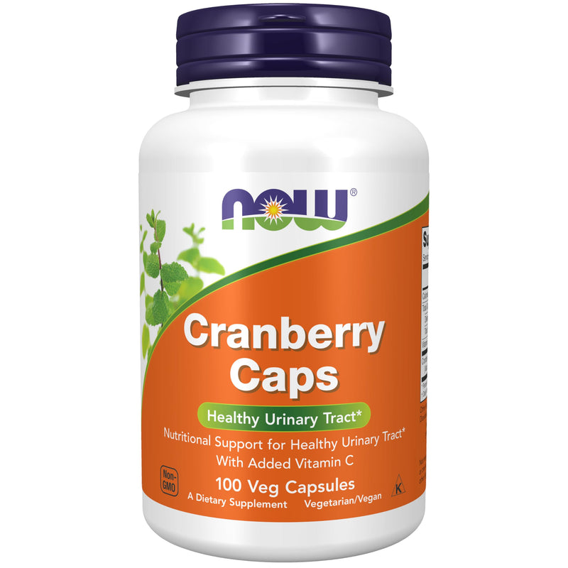 NOW Foods Supplements, Cranberry Caps with Added Vitamin C, Healthy Urinary Tract*, 100 Veg Capsules 100 Count (Pack of 1)