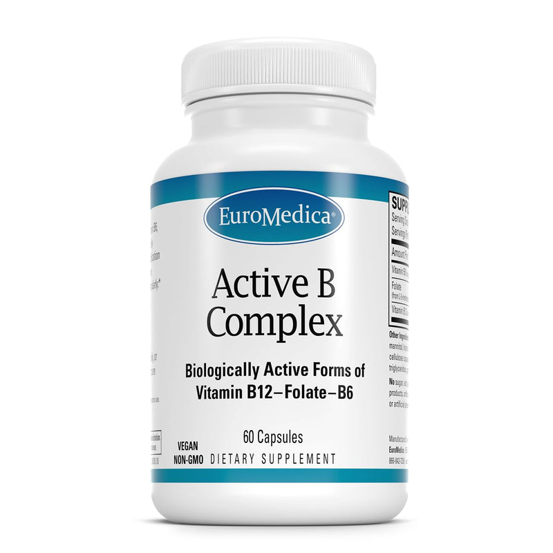 EuroMedica Active Bio - Heart Health - 60 Count | Heart Health and Homocysteine Support. 60 capsules.