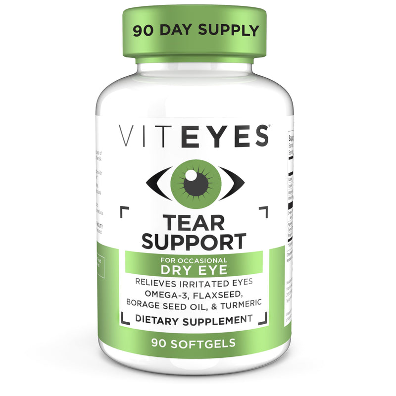Viteyes Tear Support Eye Soothing Blend, Occasional Dry Eye Supplement, No Eye Drops, Redness Relief, Eye Vitamin, Allergy Support for Itchy Eyes, Omega-3 Fish Oil, 90 Softgels 90 Count (Pack of 1)