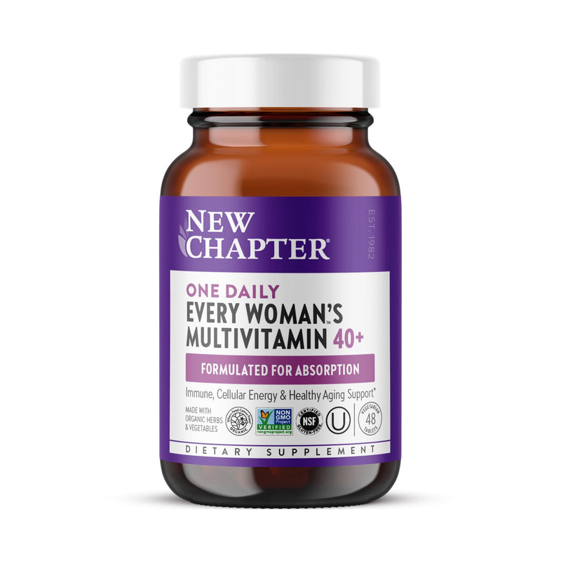 New Chapter Every Woman's One Daily 40+ Multivitamin, 48 Tablets | Supports Immune, Bone, Skin, and Cellular Energy Health, Non-GMO, Gluten Free, Dairy Free, Vegetarian, and Kosher 48 Count (Pack of 1)