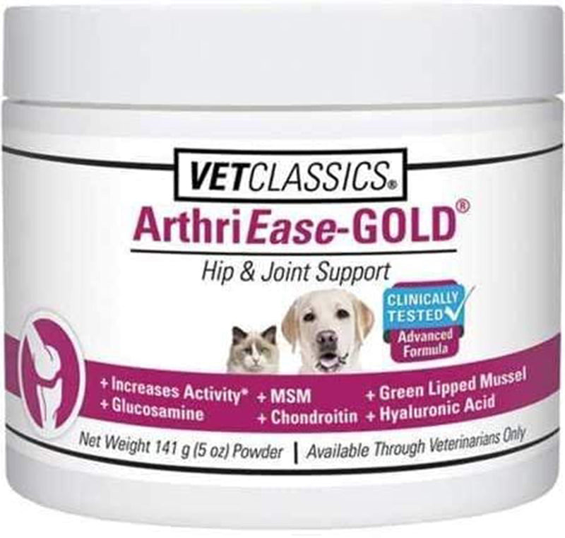 Vet Classics ArthriEase-Gold Hip & Joint Support for Dogs, Cats– Pet Health Supplement Powder – Alleviates Aches, Discomfort – For Flexibility, Healthy Joint Function – Antioxidants – 5 Oz 5 oz Powder - BeesActive Australia