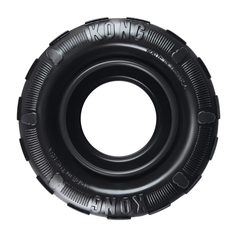 KONG Extreme Tires - KONG's Most Durable Natural Rubber Chew & Fetch Toy - Treat Dispenser Dog Tire Toy - Pet Supplies for Outdoor & Indoor Play - For Medium/Large Dogs Large Standard Packaging