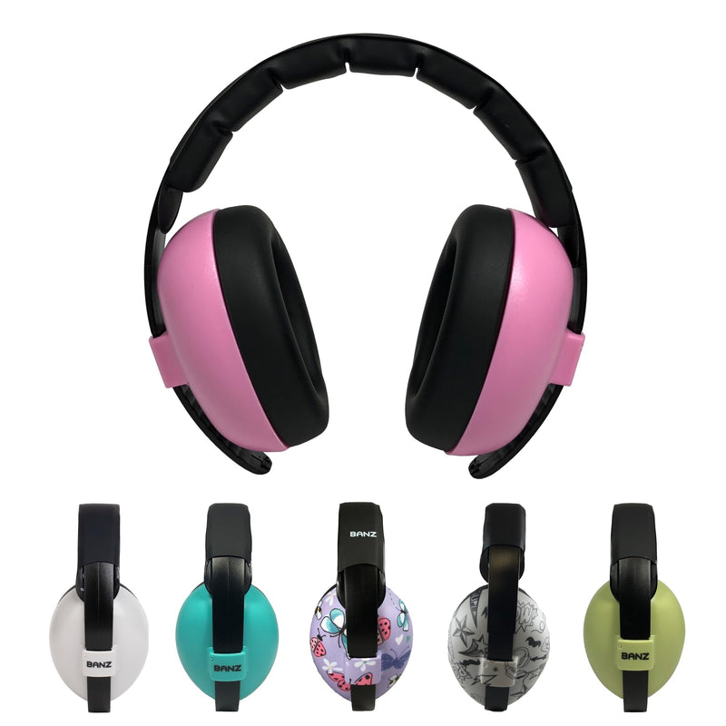 Banz Bubzee Baby Headphones for Noise Protection - Baby Ear Muffs, Newborn Infant & Toddler, 0 to 36 Months, Adjustable Pink - BeesActive Australia