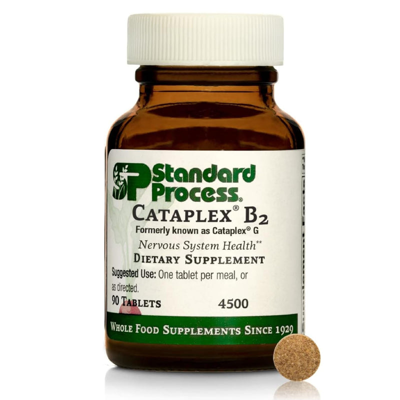 Standard Process Cataplex B2 - Support Nervous System, Brain & Nerve Health - Excellent Source of Vitamin B2 & B6 - Non-Dairy & Non-Soy - 90 Tablets (90 Servings) Unflavored 90 Count (Pack of 1)