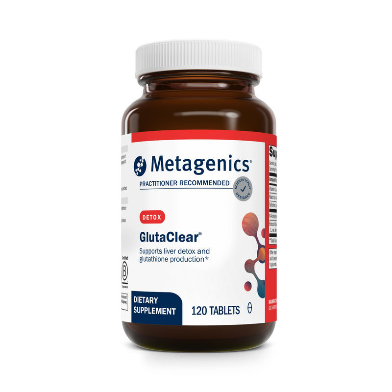 Metagenics GlutaClear Advanced Glutathione Supplement, 120 Tablets | Advanced Glutathione Support, with 750 mg Niacinamide, Vitamin C, Selenium and Broccoli Seed Extract, Non-GMO, Gluten-Free