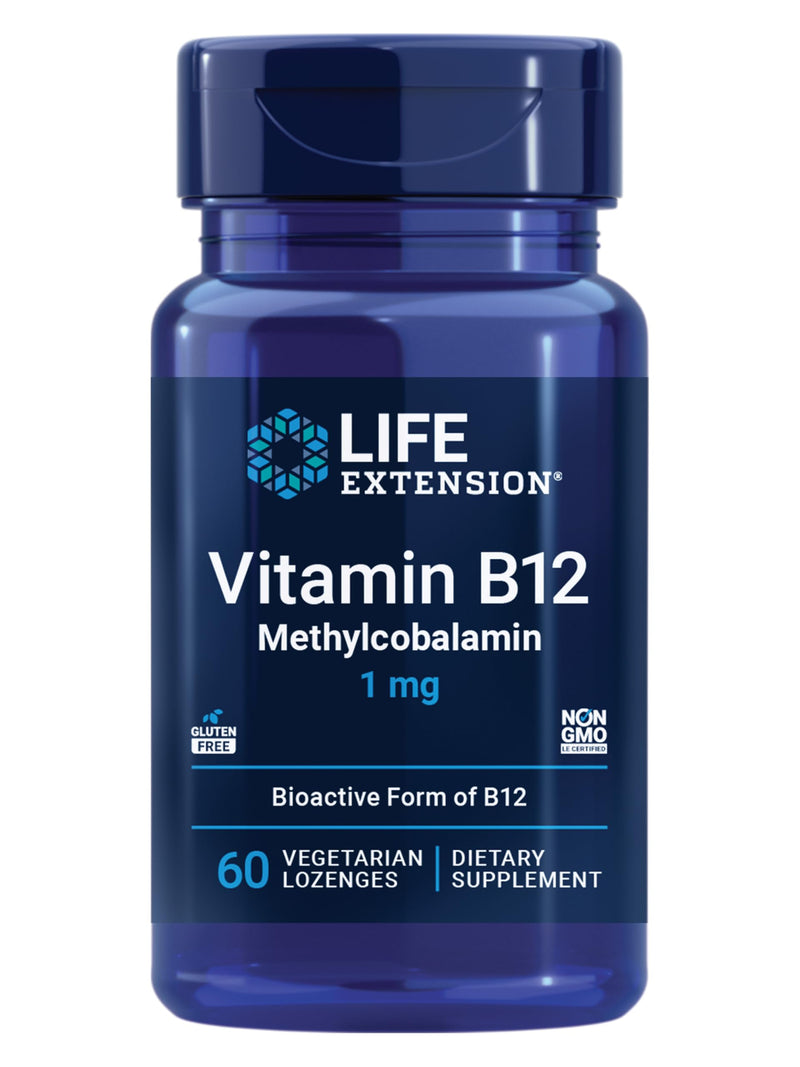 Life Extension Vitamin B12 Methylcobalamin, Nerve Health Supplement, Cognitive Support, Energy Vitamin, methylcobalamin B12, 1 mg, Quick-Dissolving, Vegetarian, 60 lozenges | Nerve Health Supplement with Cognitive Support & Energy Vitamin Benefits, Qui...