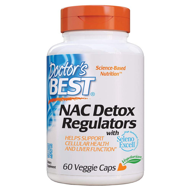 Doctor's Best NAC Detox Regulators with Seleno Excell, Non-GMO, Vegetarian, Gluten Free, Soy Free, 60 Veggie Caps Unflavored 60 Count (Pack of 1) - BeesActive Australia