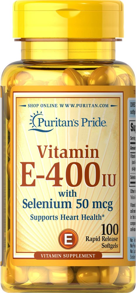 Puritan's Pride Vitamin E 400 IU with Selenium 50 mcg for Immune Health to Support Immune System 100 softgels - BeesActive Australia