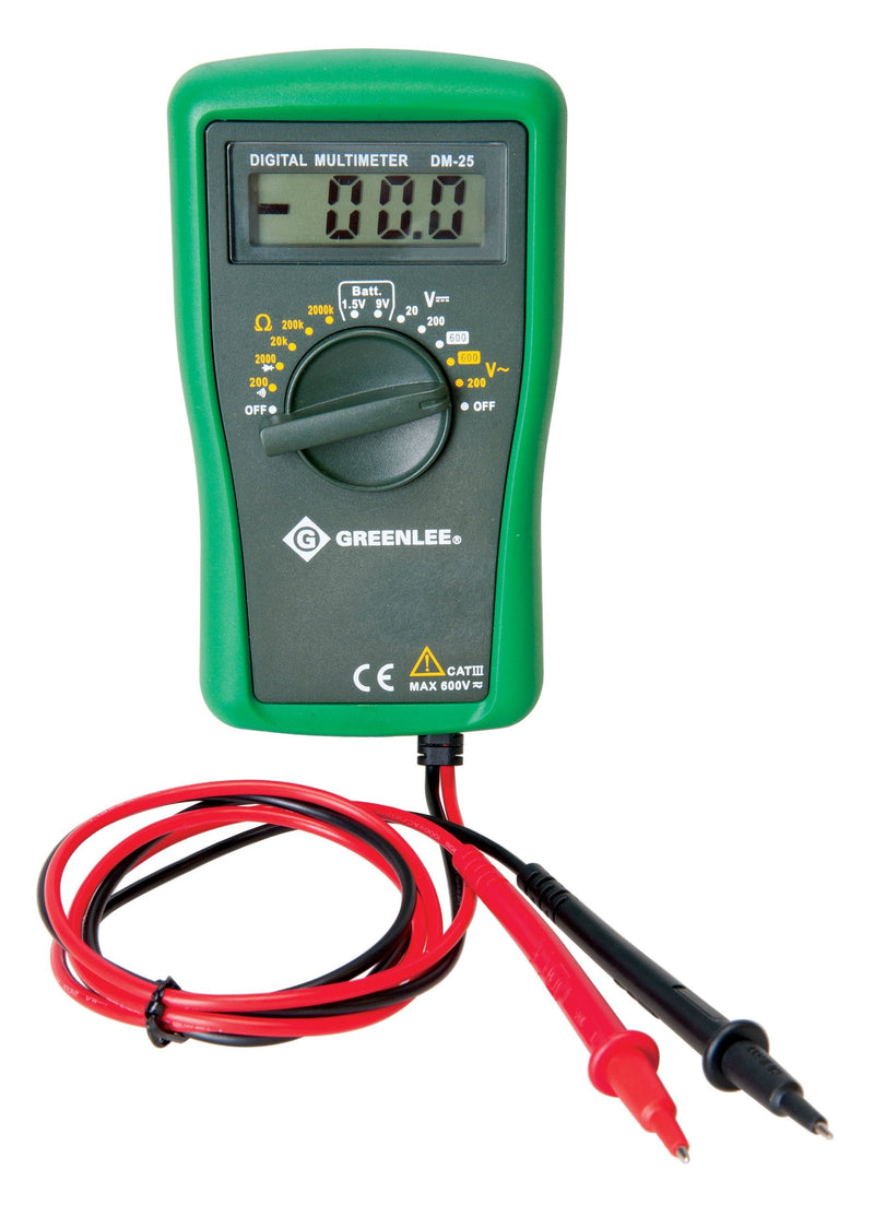 Greenlee DM-25 CATIII 600V Manual Ranging Digital Multimeter - BeesActive Australia